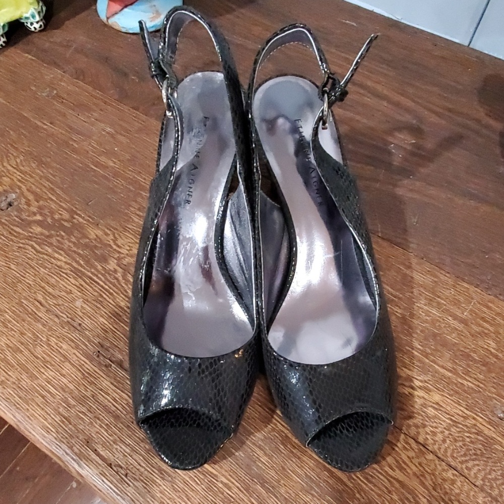 Etienne Aigner peep toe sling back heels